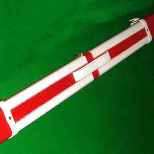 Luxury Hand Crafted 1 piece Red and White Leather ST GEORGES Hard Snooker Cue Case.