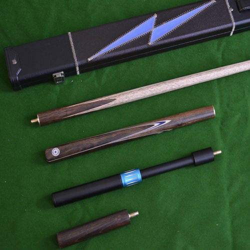 Handmade 4 Piece Snooker Cue Set with Leather Case, Telescopic Extension and Mini Butt