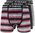 Farah Hagon Mens Boxer Shorts 3 Pack in Black / Grey / Red Stripe
