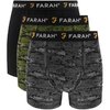 Farah Hidden Mens Boxer Shorts 3 Pack in Black / Grey / Camo