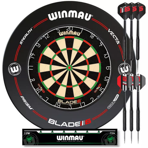 Winmau Blade 6 Professional Dartboard Surround Set with Darts and Oche